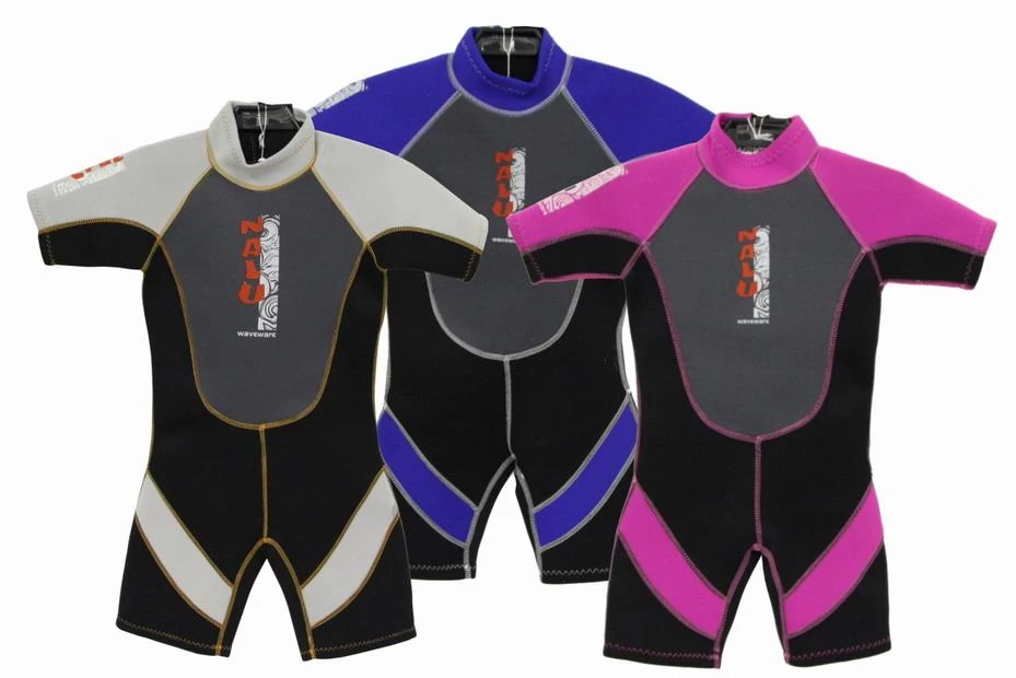 Nalu Childrens Shorty Wetsuits - Pink 3 Nalu Childrens Shorty Wetsuits - Pink