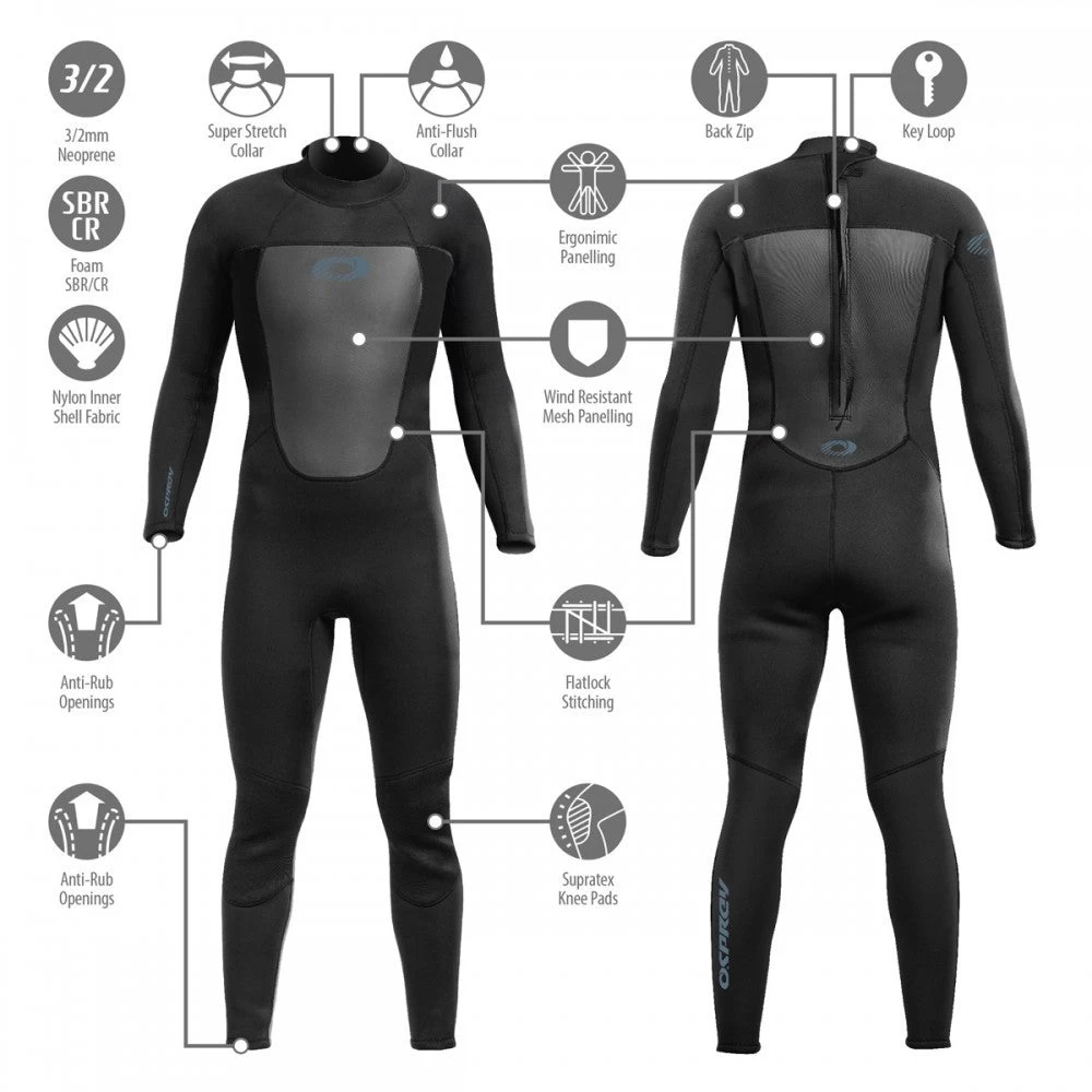 Osprey Origin 3mm Full Length Wetsuit 5 Osprey Origin 3mm Full Length Wetsuit - Image 3