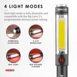 Nebo Big Larry™ 2 11 Nebo Big Larry™ 2 -Outdoor Camping Store 6737 Gray Light Modes 01 1800x1800 2b8ef0b3 67c6 4410 a95b 5c620f8cd83f