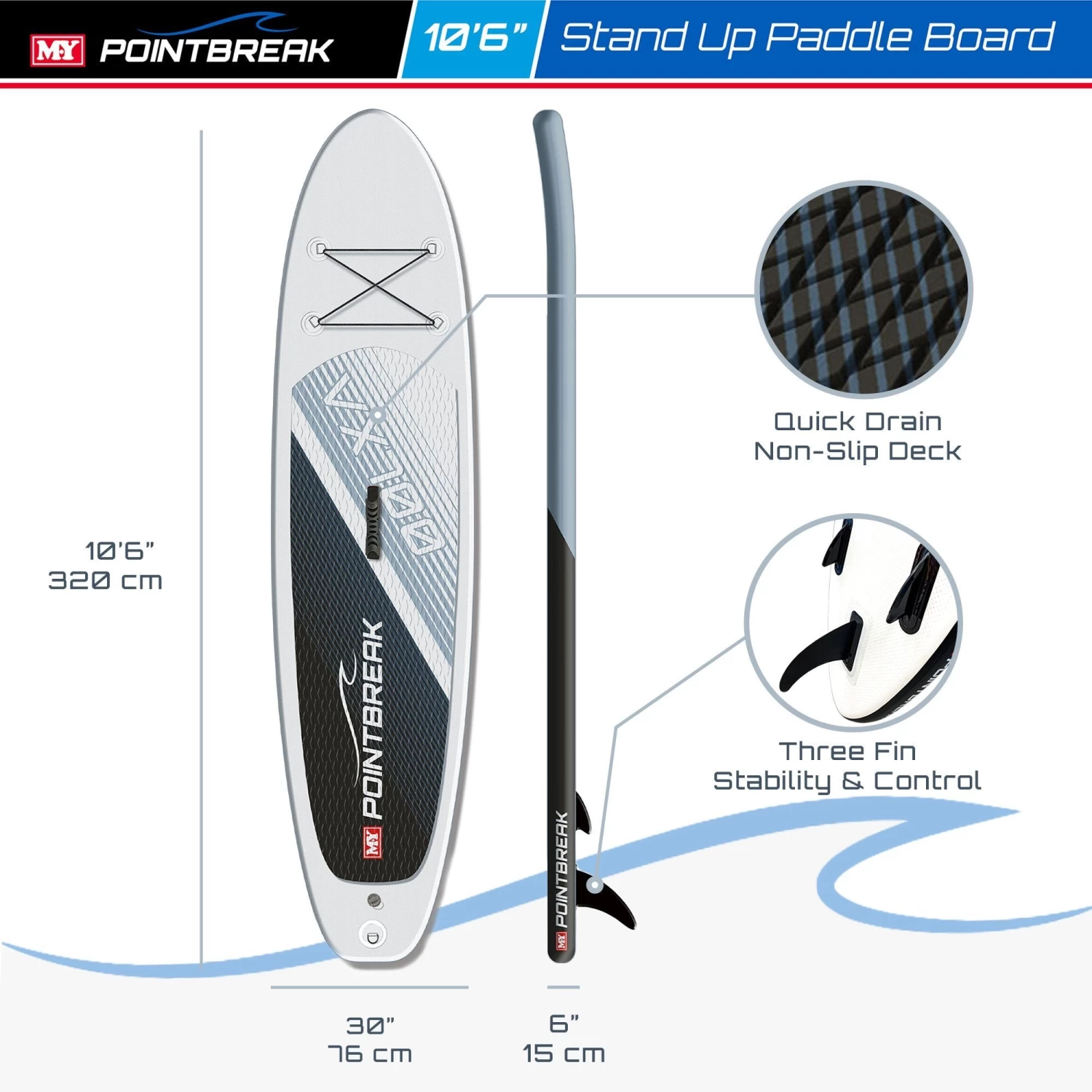 M.Y 10ft 6in Grey Paddle Board Package 4 M.Y 10ft 6in Grey Paddle Board Package - Image 2