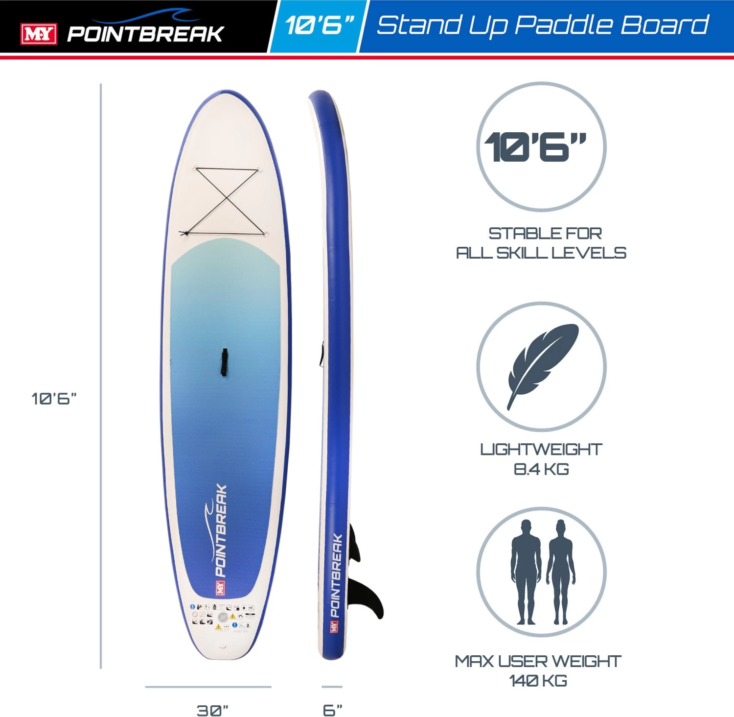 M.Y 10ft 6in Paddle Board Package - Blue 4 M.Y 10ft 6in Paddle Board Package - Blue - Image 2