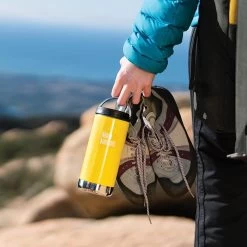 Klean Kanteen Insulated TK Wide With Café Cap 355ml - Brushed Steel -Outdoor Camping Store K12TKWPCC BC hand rocks lifestyle e1537579 685c 41b5 ab6e 47182ddd9812