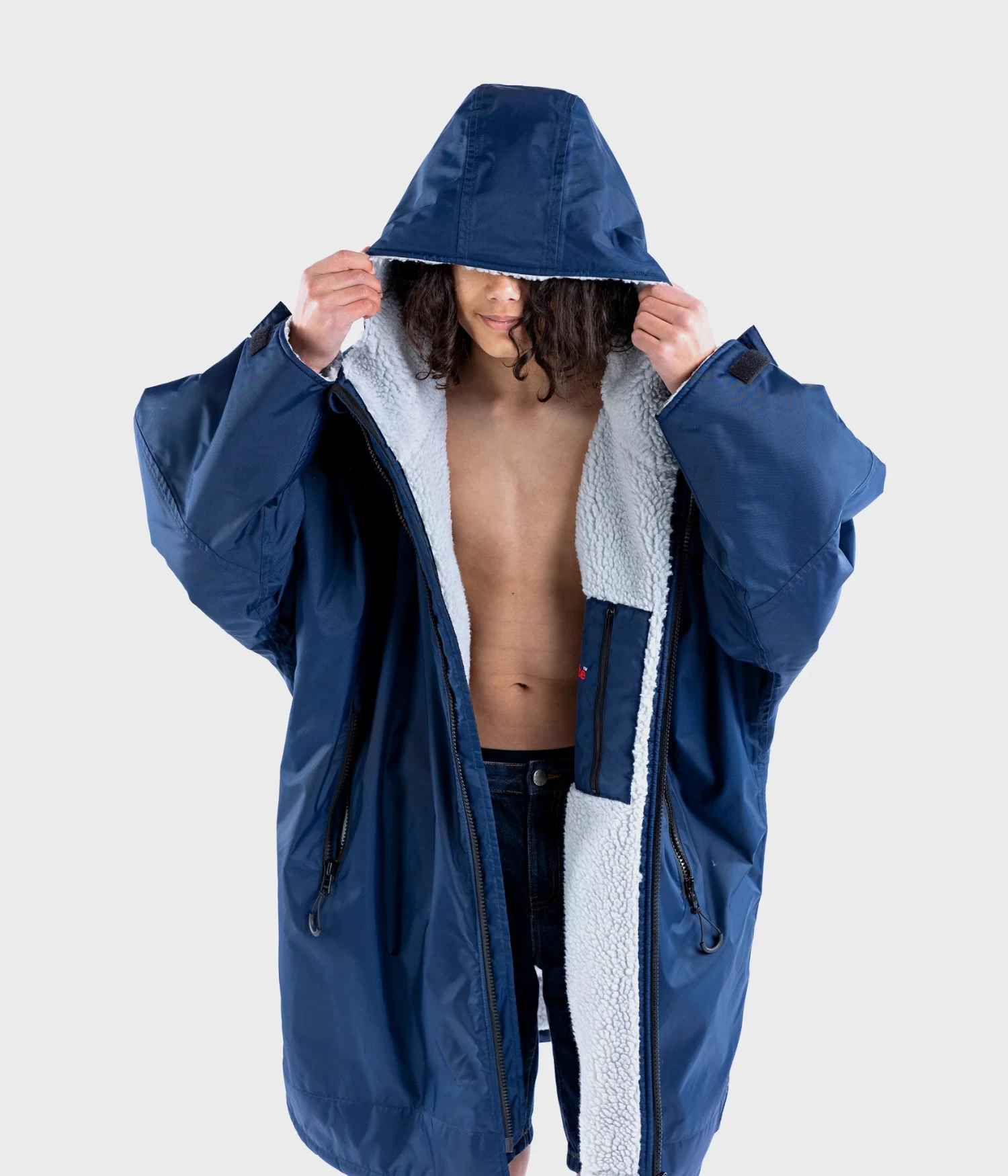 Dryrobe Advance Kids Long Sleeve NAVY GREY - RECYCLED 3 Dryrobe Advance Kids Long Sleeve NAVY GREY - RECYCLED