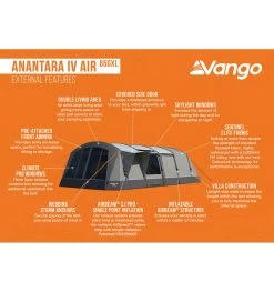 Vango Anantara IV Air 650XL Tent -Outdoor Camping Store anantara iv air 650xl 3