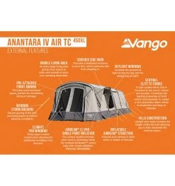 Vango Anantara Air TC 450XL Tent 14 Vango Anantara Air TC 450XL Tent -Outdoor Camping Store anantara iv air tc 450xl 3