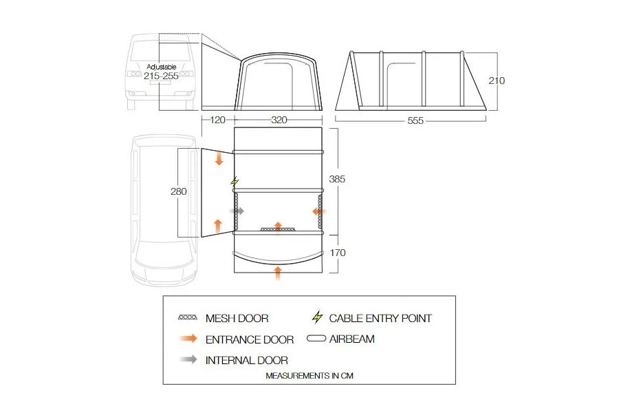 Vango Galli Pro Air Mid Drive Away Awning 4 Vango Galli Pro Air Mid Drive Away Awning - Image 2
