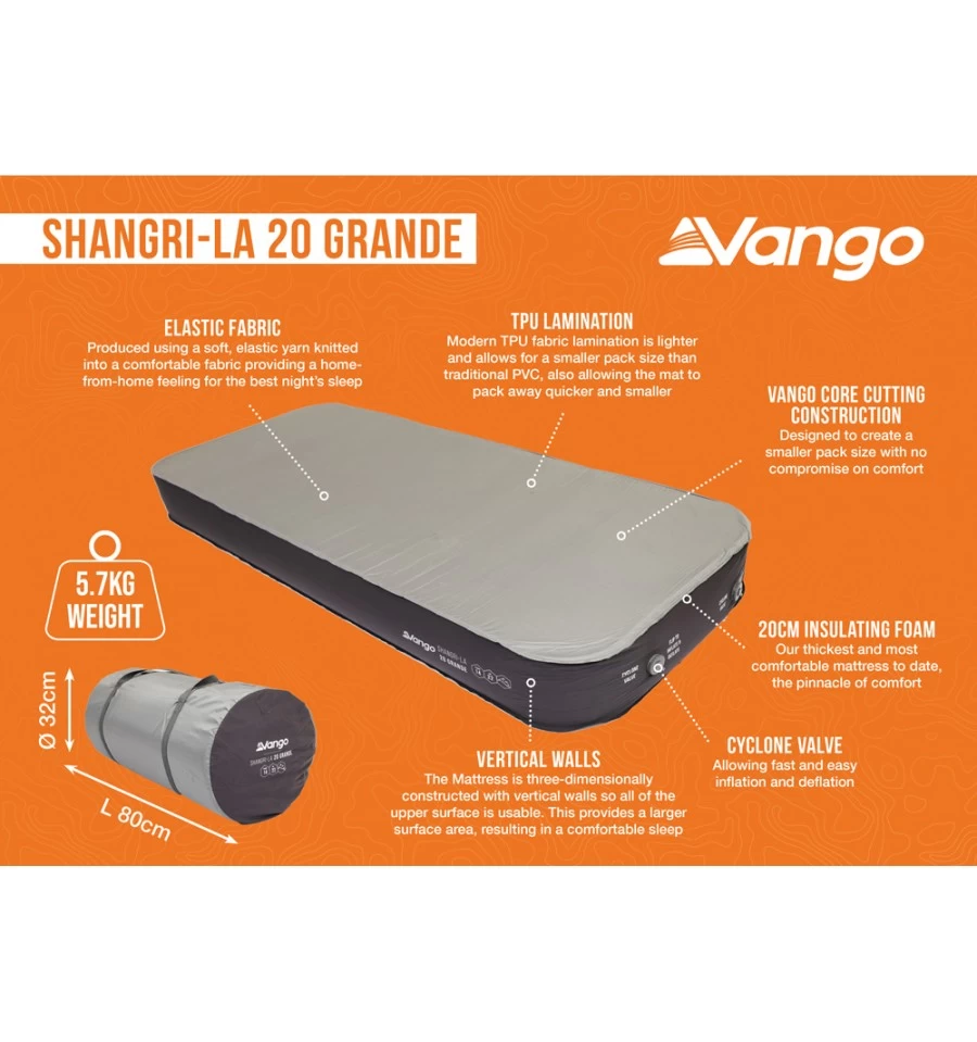 Vango Shangri-La II 20 Grande Self Inflating Mat 4 Vango Shangri-La II 20 Grande Self Inflating Mat - Image 2