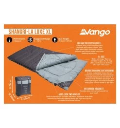 Vango Shangri-La Luxe XL Single Sleeping Bag -Outdoor Camping Store shangri la luxe xl 4