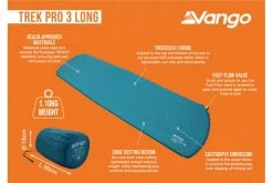 Vango Trek Pro 3 Long Mat 8 Vango Trek Pro 3 Long Mat -Outdoor Camping Store trek pro 3 long 4