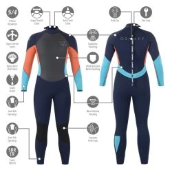 Osprey Zero 5mm Women's Full Length Wetsuit -Coral -Outdoor Camping Store wetsuits ws1268 75 coral
