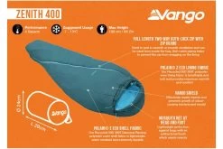 Vango Zenith 400 Sleeping Bag -Outdoor Camping Store zenith 400 2
